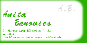 anita banovics business card